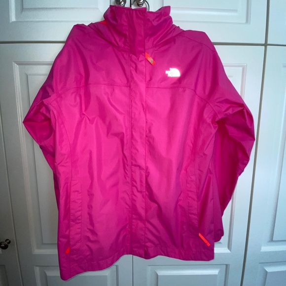 The North Face Girls Hooded Rain Jacket Sz XL(18) - Picture 1 of 5